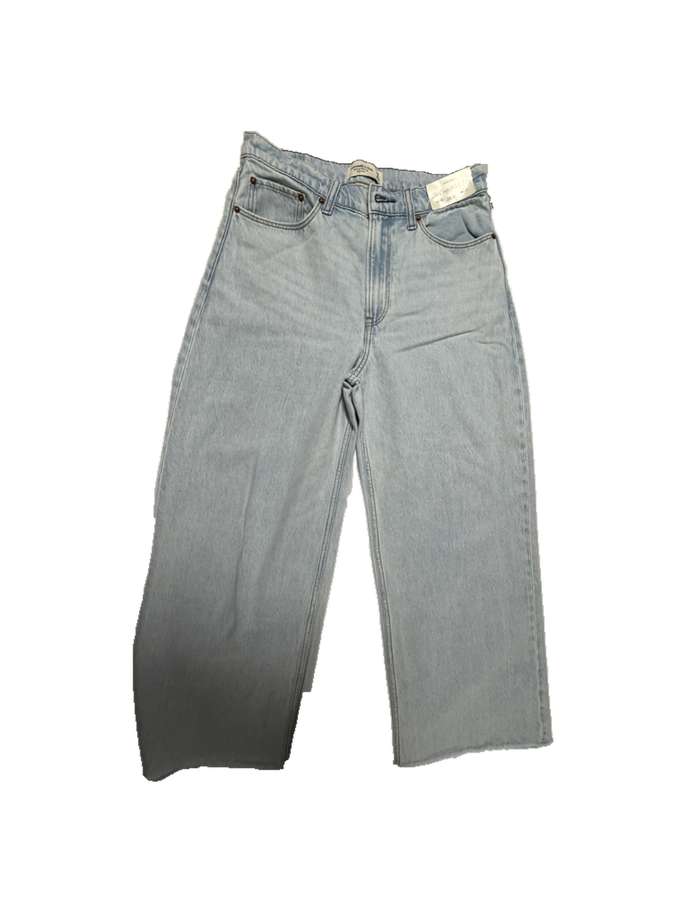 Abercrombie Curve Love Wide Leg Jeans 28/6 Long Light Blue